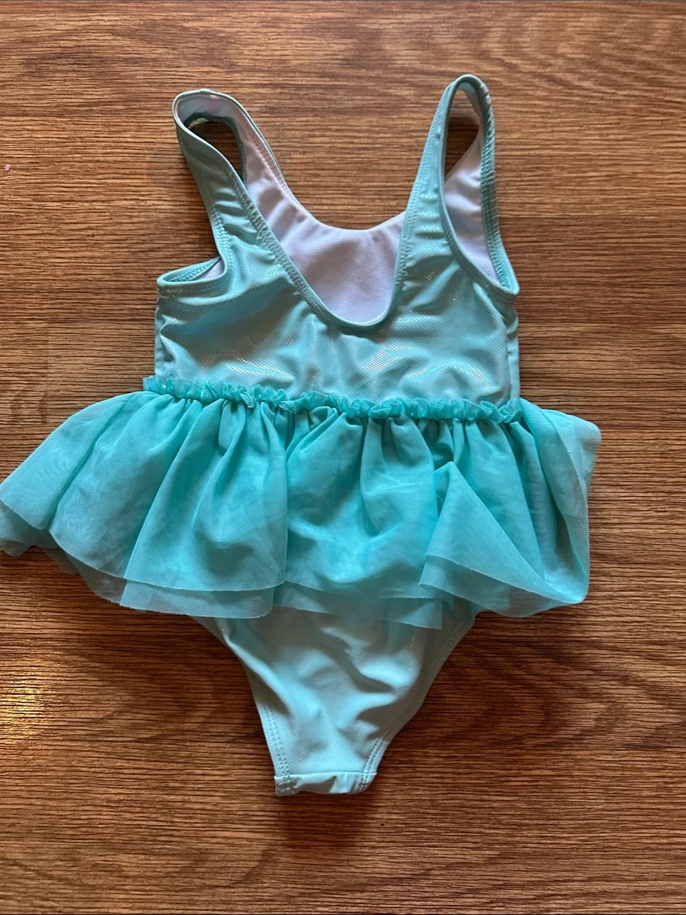 Disney Girls' Aqua Princess Tutu One-Piece Swimsuit